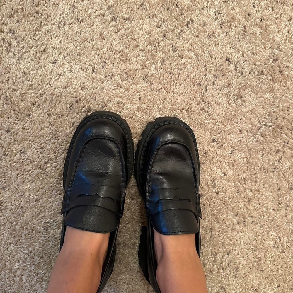 Black Lyra Lug Sole Free People Loafers